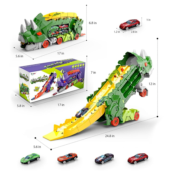 Triceratops bilrutschkana dinosaurie med bilar 4 Cars