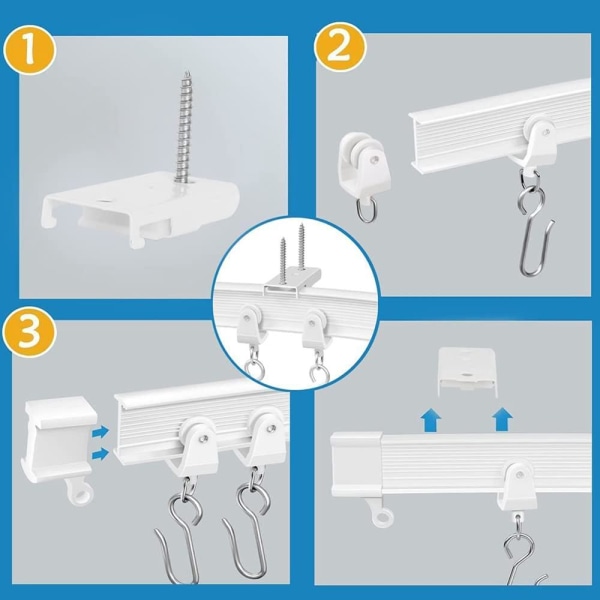 Flexibel skärbar böjbar gardinskena 2 meter 2-Pack