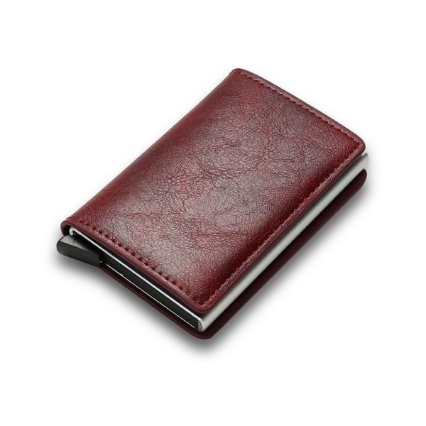 Automatisk Korthållare Plånbok med RFID-skydd Röd