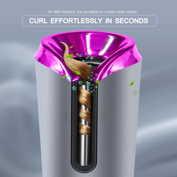Automatisk Hårlockare Hair Curler Locktång Uppladdningsbar