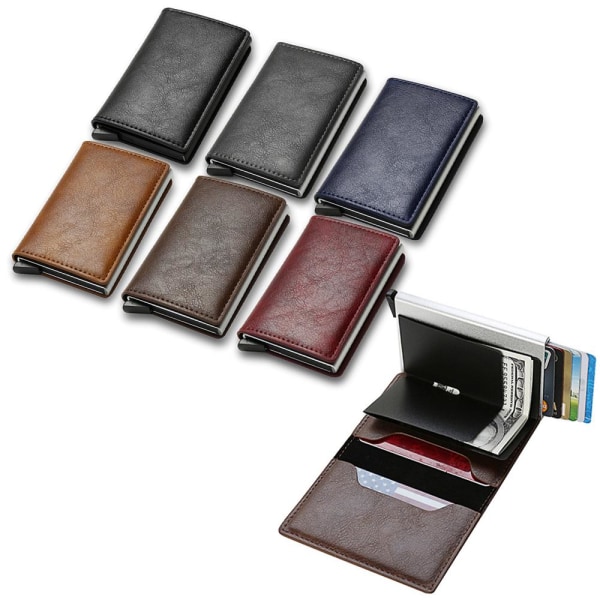 Automatisk Korthållare Plånbok med RFID-skydd grå