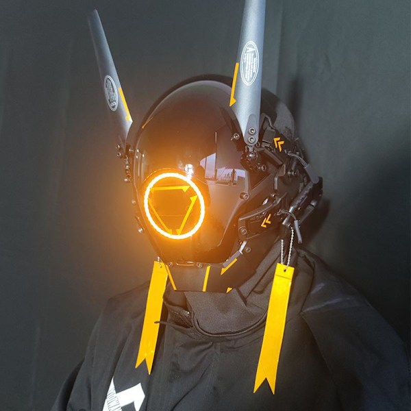 Techwear cyberpunk cosplay mask LED