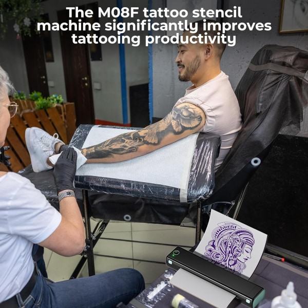 Termisk Bluetooth-Skrivare för Tatueringsstenciler Tattoo stenci