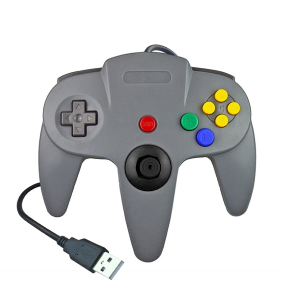 NINTENDO 64-KONTROLLER MED USB-KABEL grå