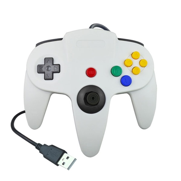 NINTENDO 64-KONTROLLER MED USB-KABEL Vit