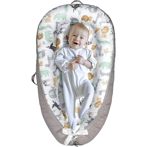 Myspöl Babynest barnbädd babybädd bebis 90x50cm - Gul - Siffror Numbers - Yellow