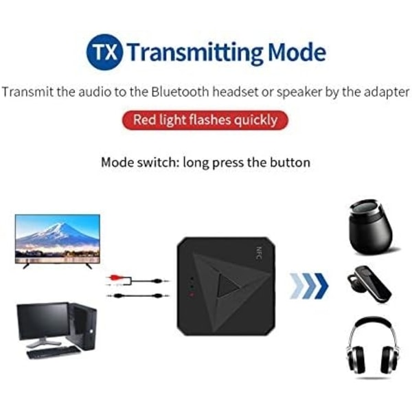 Bluetooth adapter för ljudströmning RCA AUX adapter
