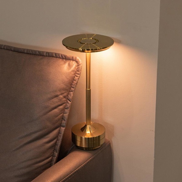 Dekorativ bordslampa uppladdningsbar belysning touch-sensor Guld