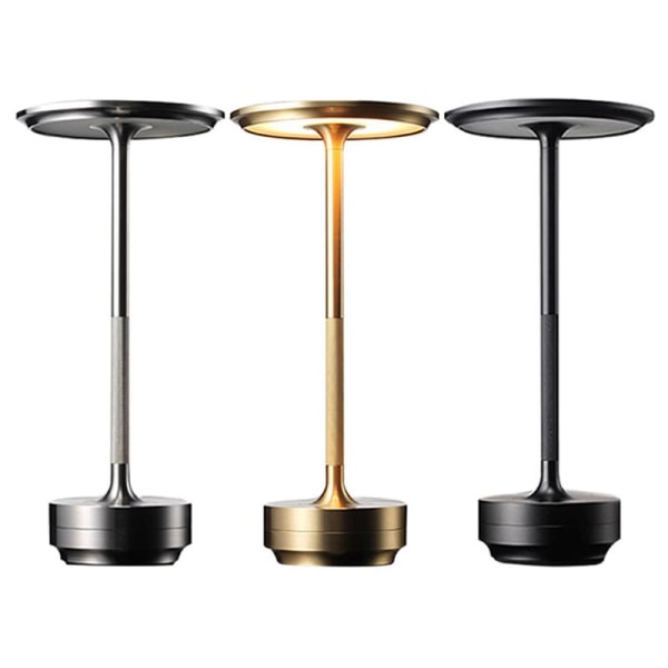 Dekorativ bordslampa uppladdningsbar belysning touch-sensor Silver