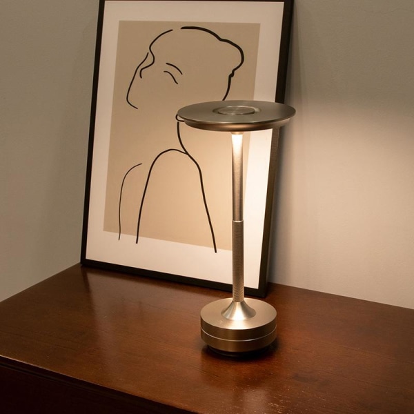 Dekorativ bordslampa uppladdningsbar belysning touch-sensor Guld