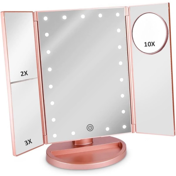 Sminkspegel med LED belysning 4 olika Förstoringar