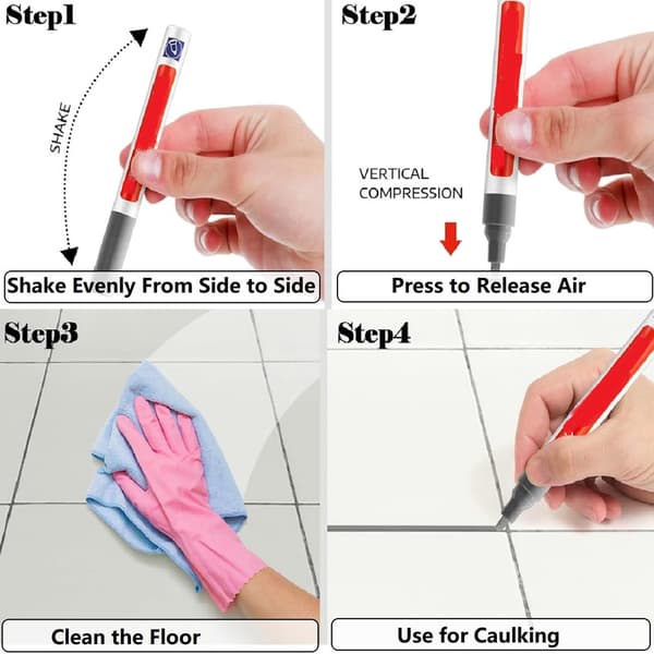 5 Pcs Tile Grout Pen, Tile Grout Repair Markers White[GPA] white