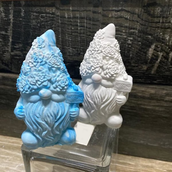 Tomte Lys Silikonform Støbeform Dværg Gips Silikon Gnome G