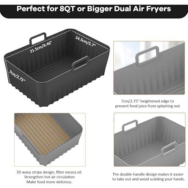 2-pack silikonbakformar för Ninja & Instant Pot Air Fryers