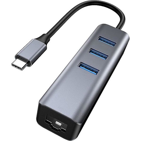 USB-C til Ethernet-adapter, RJ45 til USB-C Thunderbolt 3/Type-C Gigabit Ethernet LAN-nettverksadapter, kompatibel