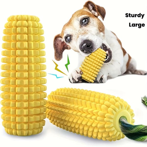 Holdbart hundetyggelegetøj til aggressive tyggere - Tandrensende ben til store hunde Corn-1 pc