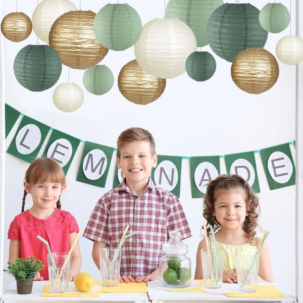 Decorative Paper Lanterns, Round Hanging Paper Lantern Decorations for Rustic Party Wedding Shower Wedding 15 Pcs[GPA]