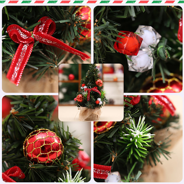 2 st mini julgranar, julbordsdekorationer