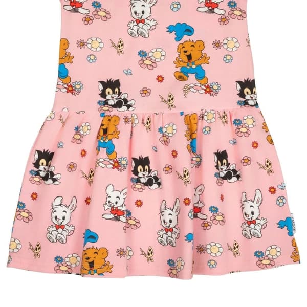 Bamse og blomsterkjole lyserød Ljusrosa 116