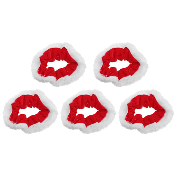 5 st Julhårband Paljetthårband Hårband Hästsvans Hårtillbehör för Kvinnor Flickor (röd)(10X10cm, röd)