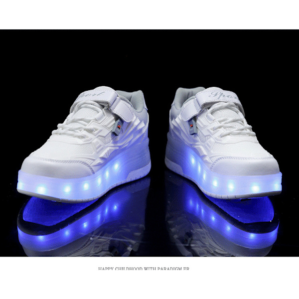 LED-valokengät Q7-yky.38 valkoiset, kaksipyöräiset lenkkarit [GPA] White 38