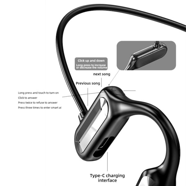 Trådløse headsetbevægelser black