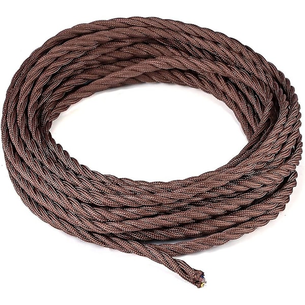 10 metriä 3-johdinta ruskeaa punottua sähköjohtoa vintage antiikki kangasvuorattu kangas punottu sähköjohto DIY-teollisuuskattovalaisimelle 1 kpl Br