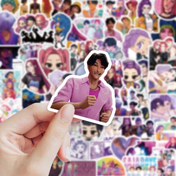 K-Pop Demon Hunter Sticker Pack, 74 Anime Vinyl Decals til Laptops & Telefoner[GPA]