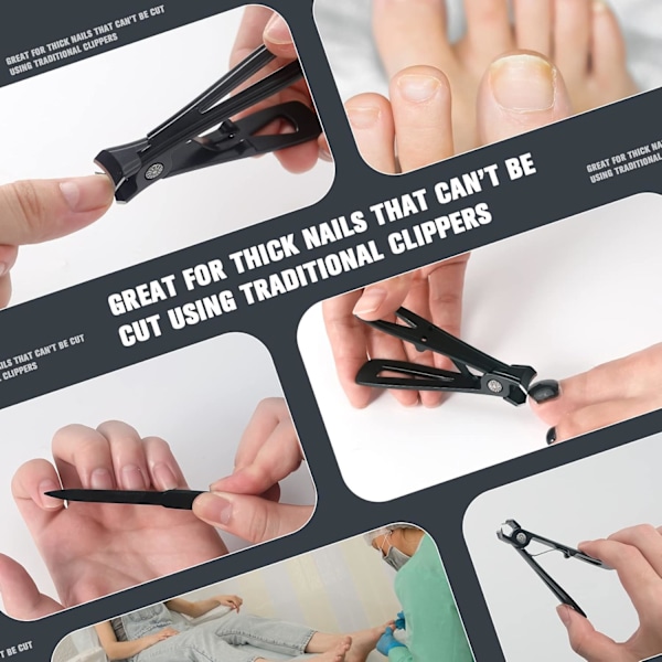 Stor Nagelklippare för Tjocka Naglar med Metallnagelfil - 15mm Bred Käke Nagelklippare för Hårda Naglar