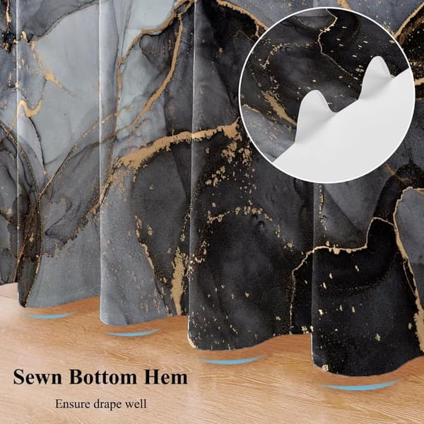 Waterproof Shower Curtain with Marble Pattern – Moisture-Resistant and Washable, 180×180 cm B