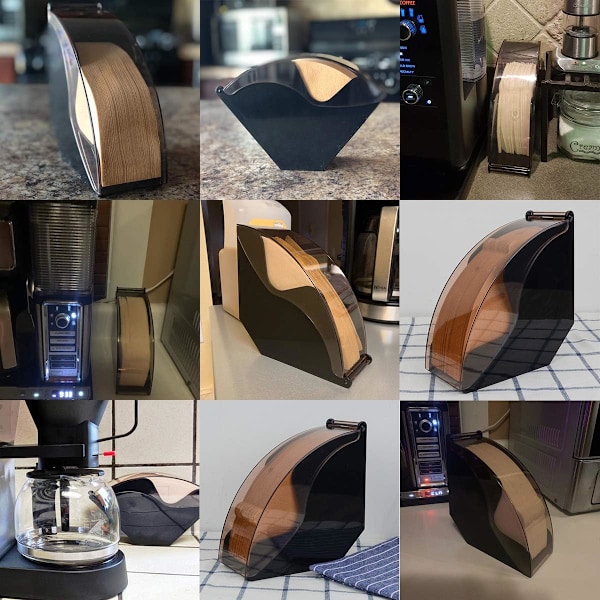 Kaffefilterholder Filterpapirdispenser med støvtett deksel