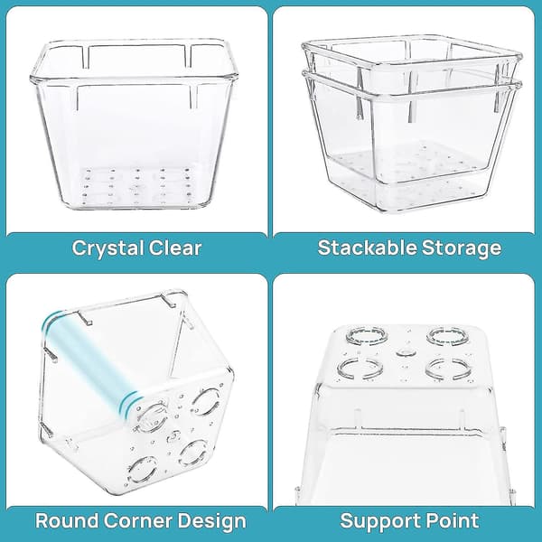 25-piece Clear Plastic Drawer Organizer Set, 4 Sizes, Versatile Bins for Bathroom and Makeup Drawers