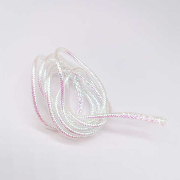 1/2/3 4M Mylar fletslange Flettet hvid perlemorsskinnende fluebinding 4mm 4mm 1 Pc