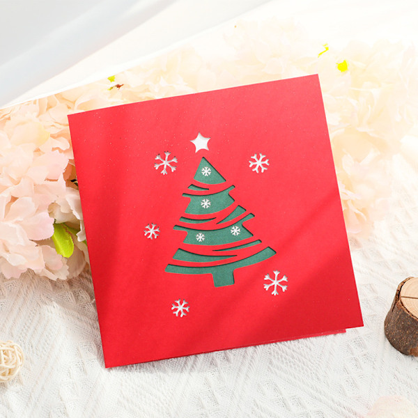 Jul tredimensjonale gratulasjonskort Jul hytte lys