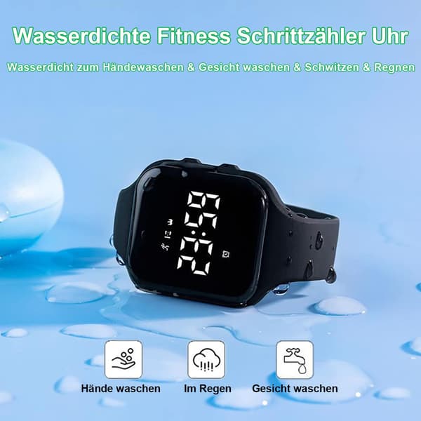 Pedometer Watch Without App/Phone, IP68 Waterproof Digital Watch