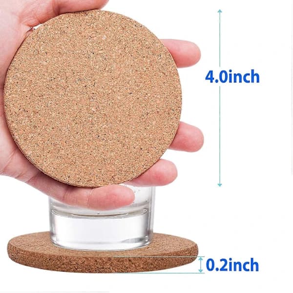 20-pack Cork Coasters for Drinks, Bar Coasters Absorbent Heat-Resistant Reusable Mats for Wine