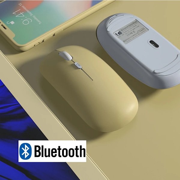 Bluetooth-mus för iPad Samsung MatePad Lenovo MiPad Android Windows-surfplatta Batteridriven trådlös mus för bärbar dator Blue