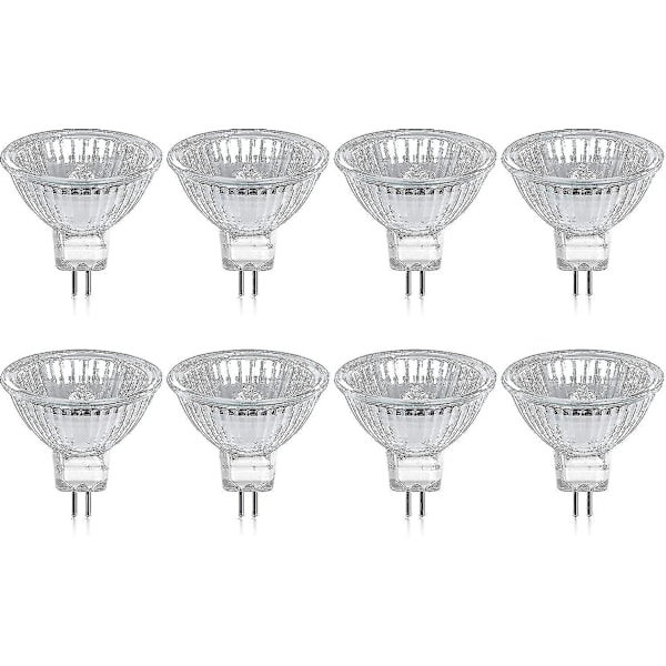 8 kpl GU5.3 MR16 20W 12V Lämmin Valkoinen Halogeenilamppu, Lasikupu 400 Lumenia 2-nastainen Kohdevalaisimen Korvaaja 20W Halogeenilampulle