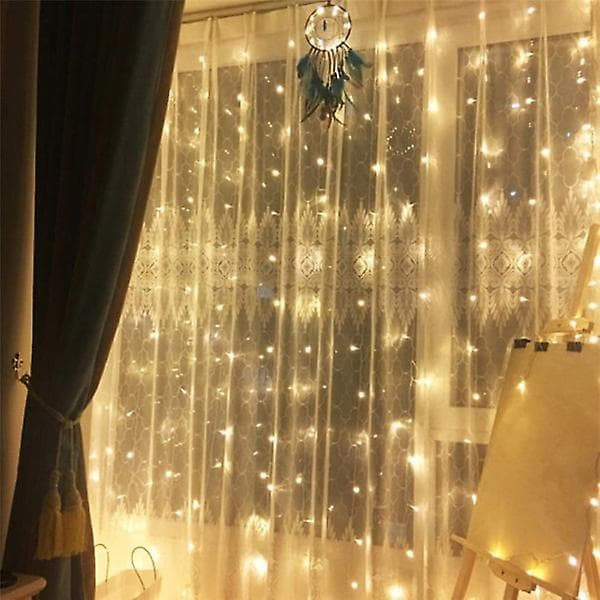 3x3m Varmvit LED-gardinslinga