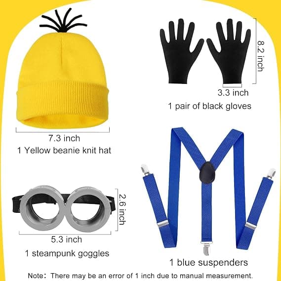 4-delt Minion-kostymesett for barn og voksne coffee Kid