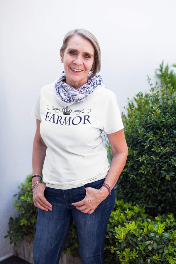 Bedstemor t-shirt - flere farver - Krone 200 Grå T-shirt - Medium