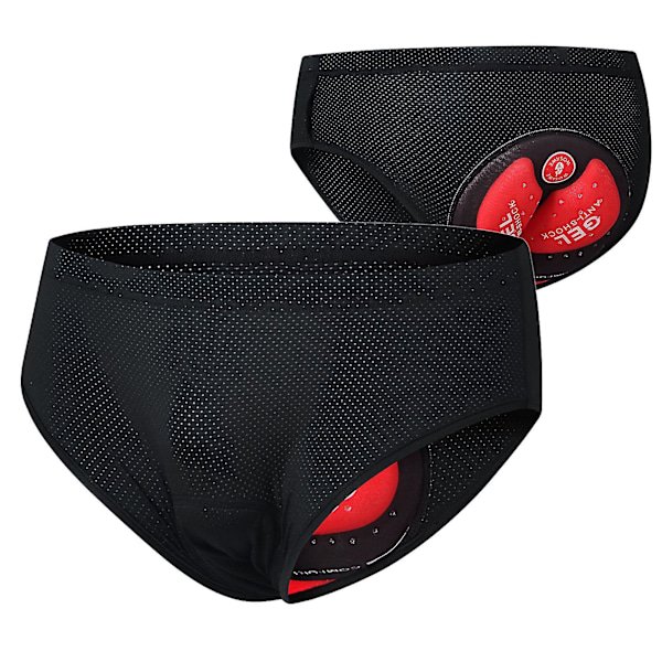 Cykeltrosor för män, andningsbara vadderade cykelbyxor, cykelunderkläder, shorts, svart Black L