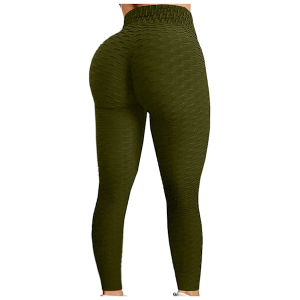 Push Up Leggings Sport Kvinner Fitness Høy Midje Yoga Bukser Army Green Army Green L