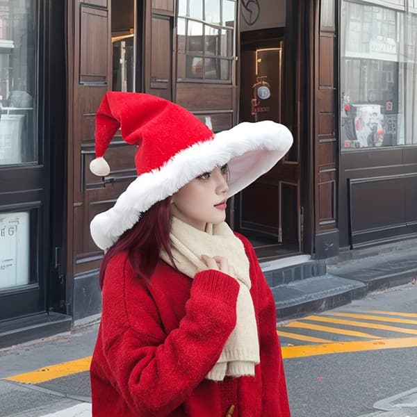 Julenisselue for voksne Unisex Festlig Hodeplagg til Julefest Red