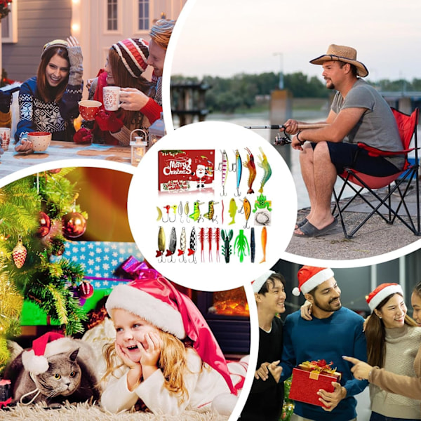 Fiske-Adventskalender | 24-dagars fiskebete-set, 2024 jul/advent fiskebete-set för vuxna, män, tonåringar 780B
