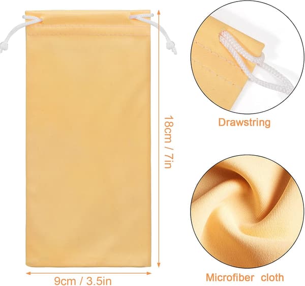 Microfiber Soft Sunglasses Pouch Bag 6-Pack, Gadget Cleaning and Storage Case in Eyeglass Case Bag[GPA] Multicolour-a