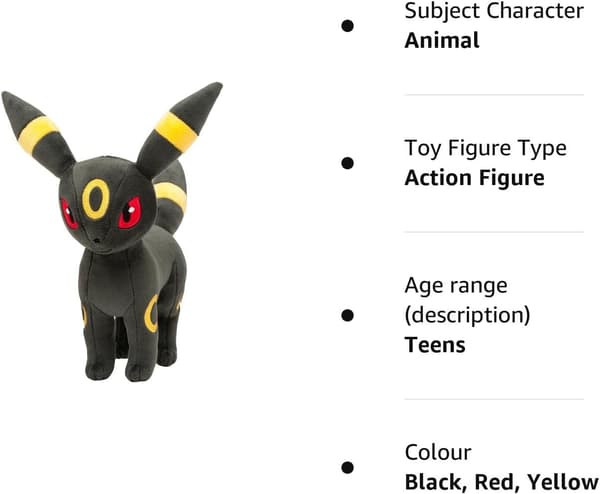 Umbreon pehmo - Umbreon pehmolelu - Eevee Evolution pehmohahmolelu pojalle, tytölle