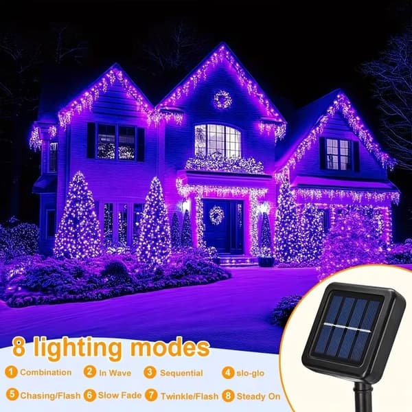 Solcelledrevne LED-eventyrlys 22m 200 LED utendørs hagedekor 22m Warm White