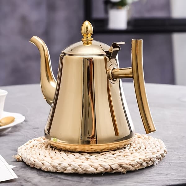 Tekanne i rustfritt stål med avtakbar sil for te og kaffe 1.5L Silvery