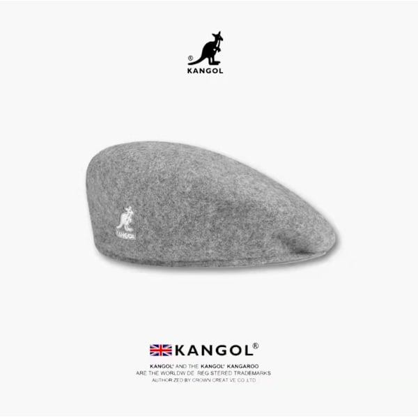 Kangol 504 Flat Cap Unisex Casual Newsboy Hatt Vinter Grå Vit Storlek 56-58cm[GPA] gråvit M（56-58cm）